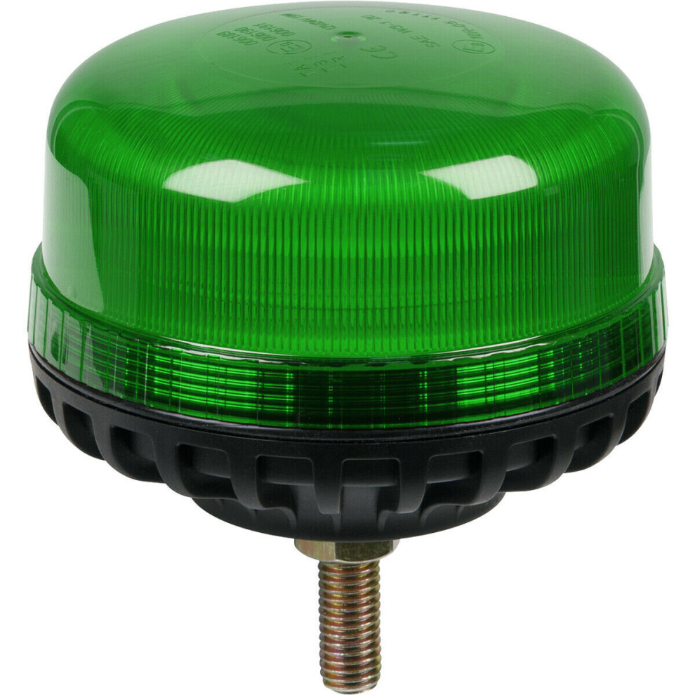 Loops 12V / 24V Fixed Led Rotating Beacon Light - 12Mm Threaded Fixing Bolt Green