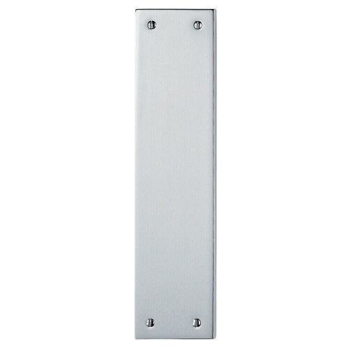Loops Plain Victorian Door Finger Plate 298 x 73mm Polished Chrome Push Plate 1