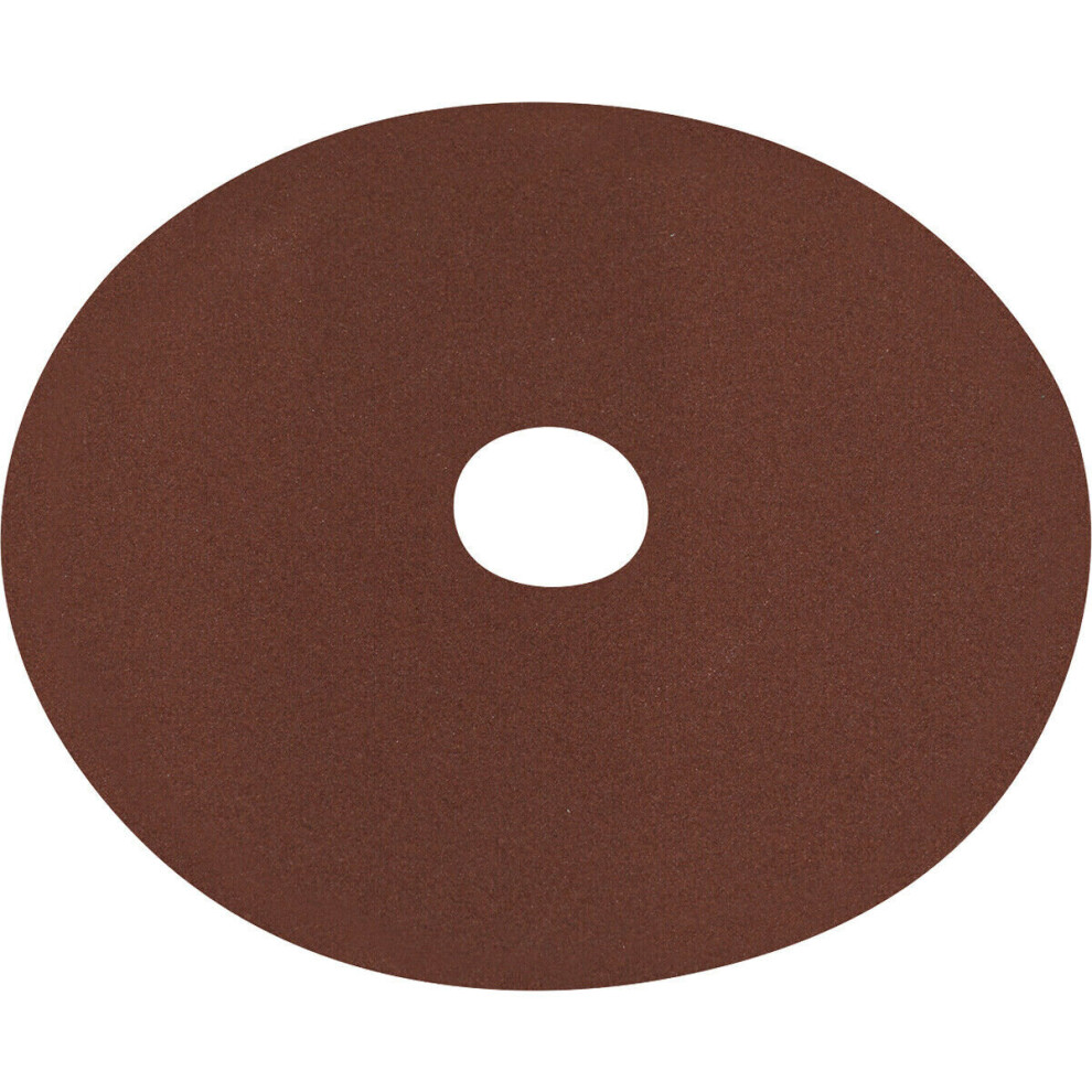 25 PACK 125mm Fibre Backed Sanding Discs - 120 Grit Aluminium Oxide Round Sheet