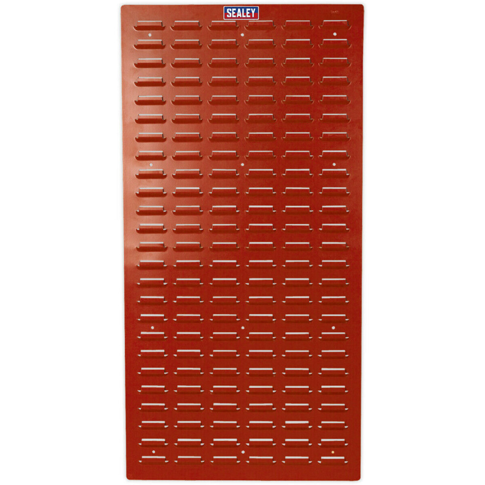 2 PACK - 500 x 1000mm Red Louvre Wall Mounted Storage Bin Panel - Warehouse Tray