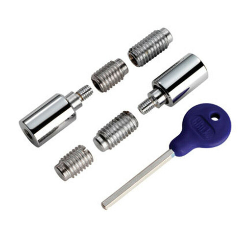 Loops Sash Window Stop Lock Set with Key 25 x 16mm Window Restrictor Chrome 1