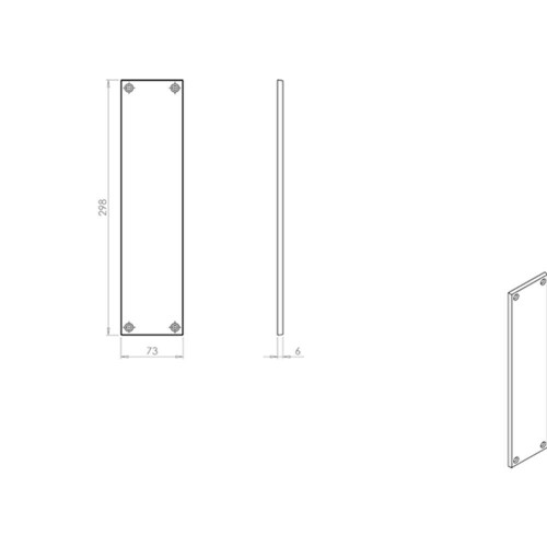 Loops Plain Victorian Door Finger Plate 298 x 73mm Polished Chrome Push Plate 2