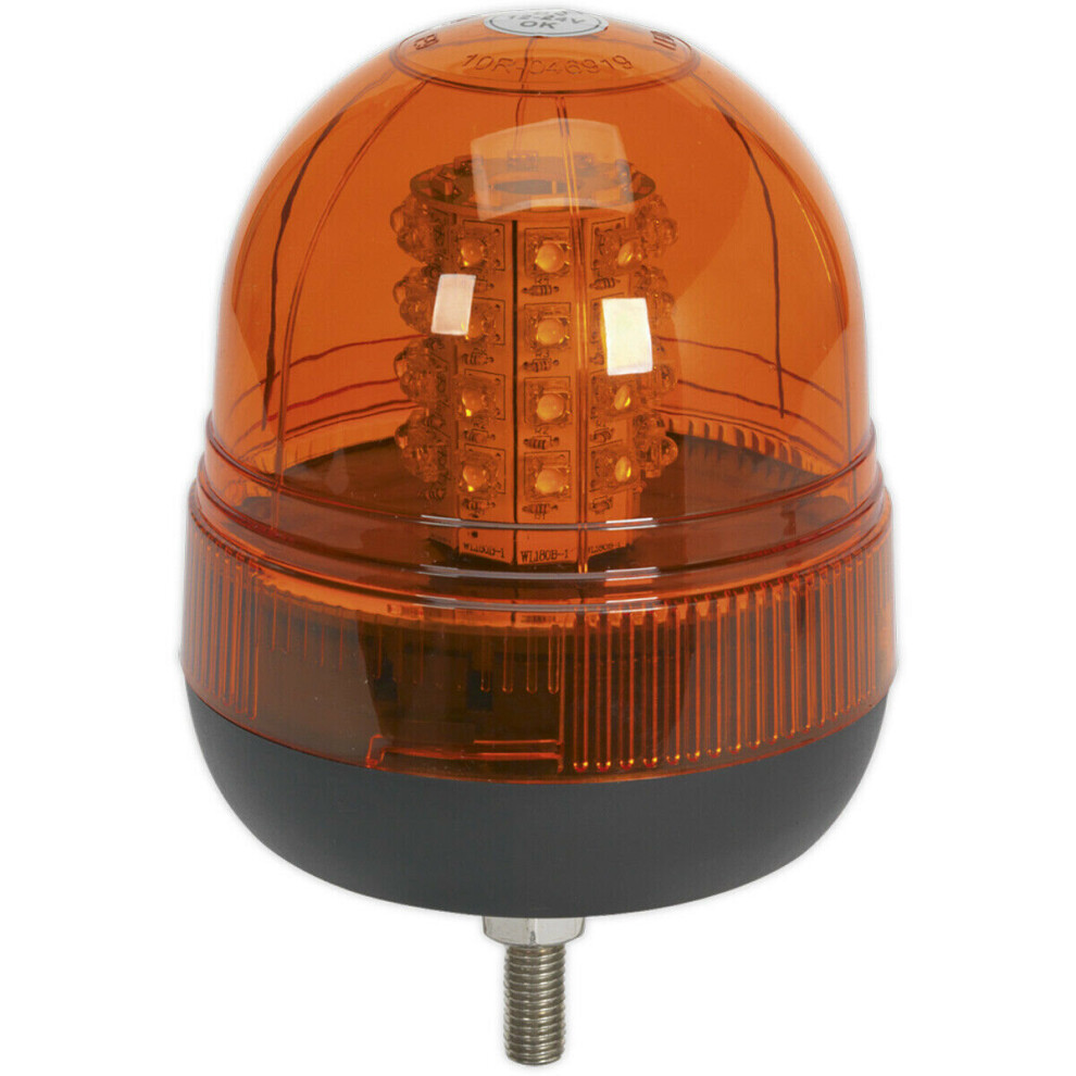 12V / 24V Fixed LED Rotating Amber Beacon Light - 12mm Threaded Fixing Bolt