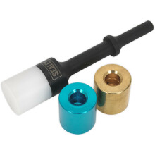 Air Hammer Dent Removal Kit - 3 Interchangeable Heads - Aluminium Nylon & Brass