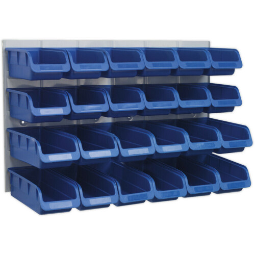 Loops 24 Blue 100 x 160 x 75mm Plastic Storage Bin & Wall Panel Warehouse Picking Tray