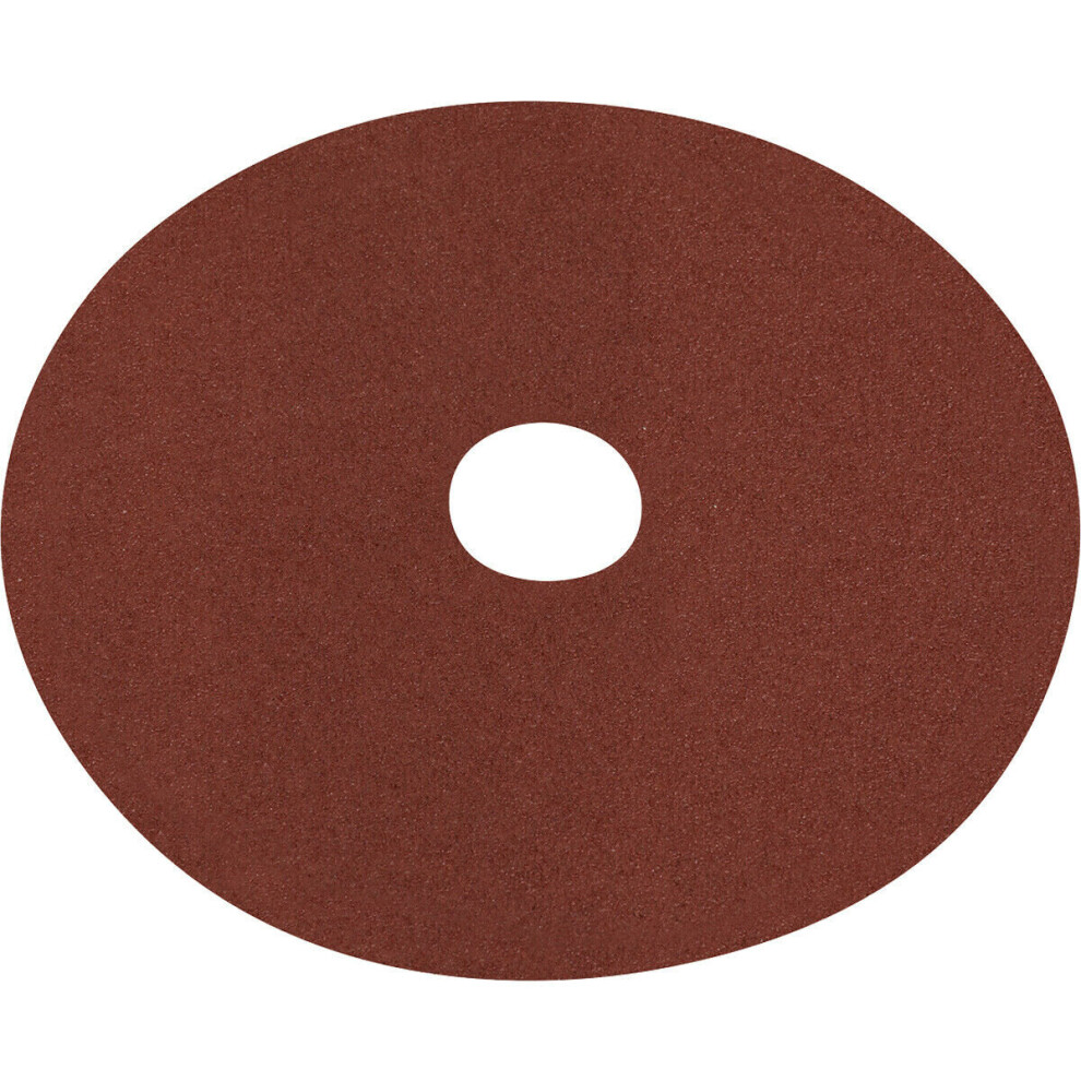 Loops 25 Pack 125Mm Fibre Backed Sanding Discs - 60 Grit Aluminium Oxide Round Sheet
