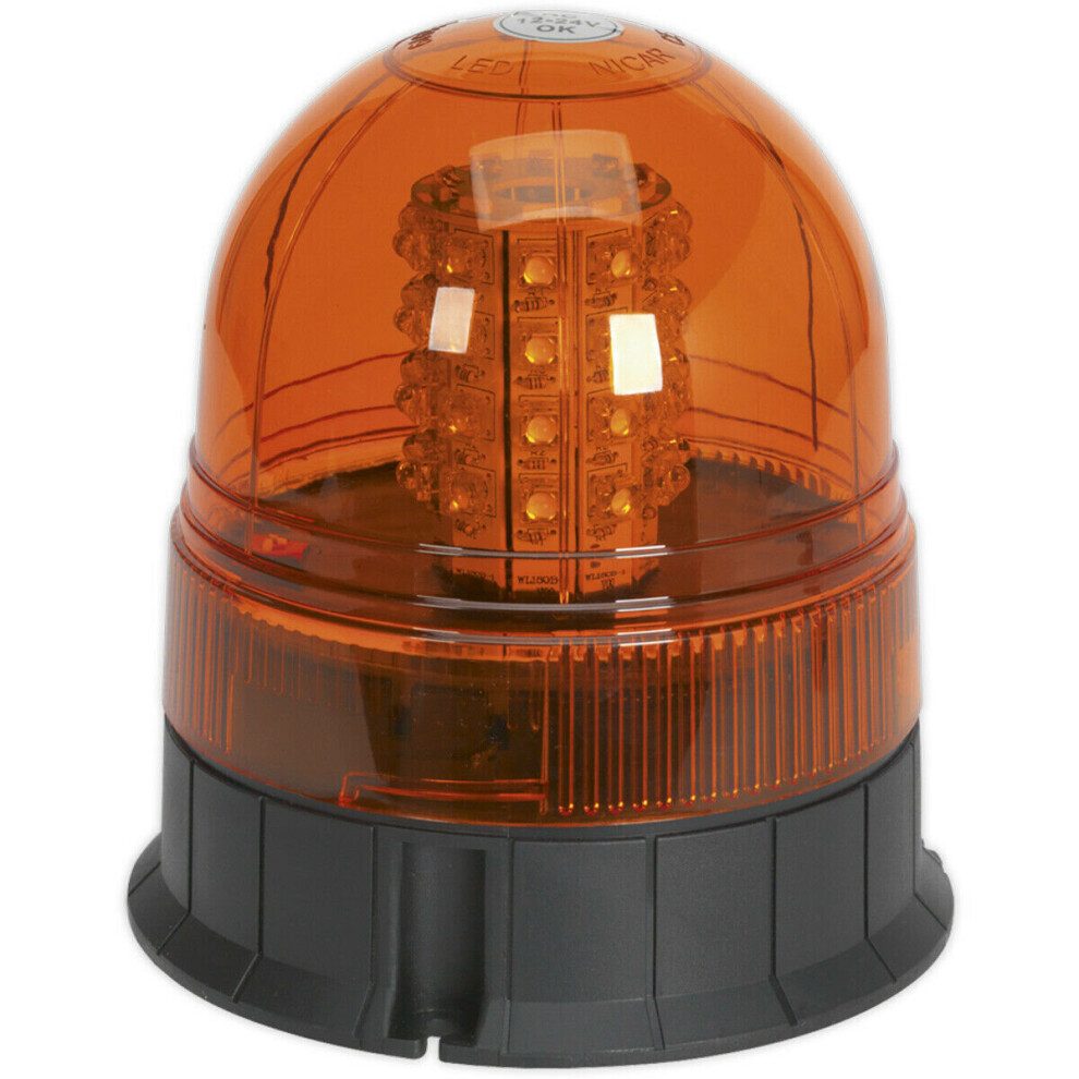 Loops 12V / 24V Led Rotating Hazard Beacon - 3X Bolt Roof Fixing Points Amber/Light