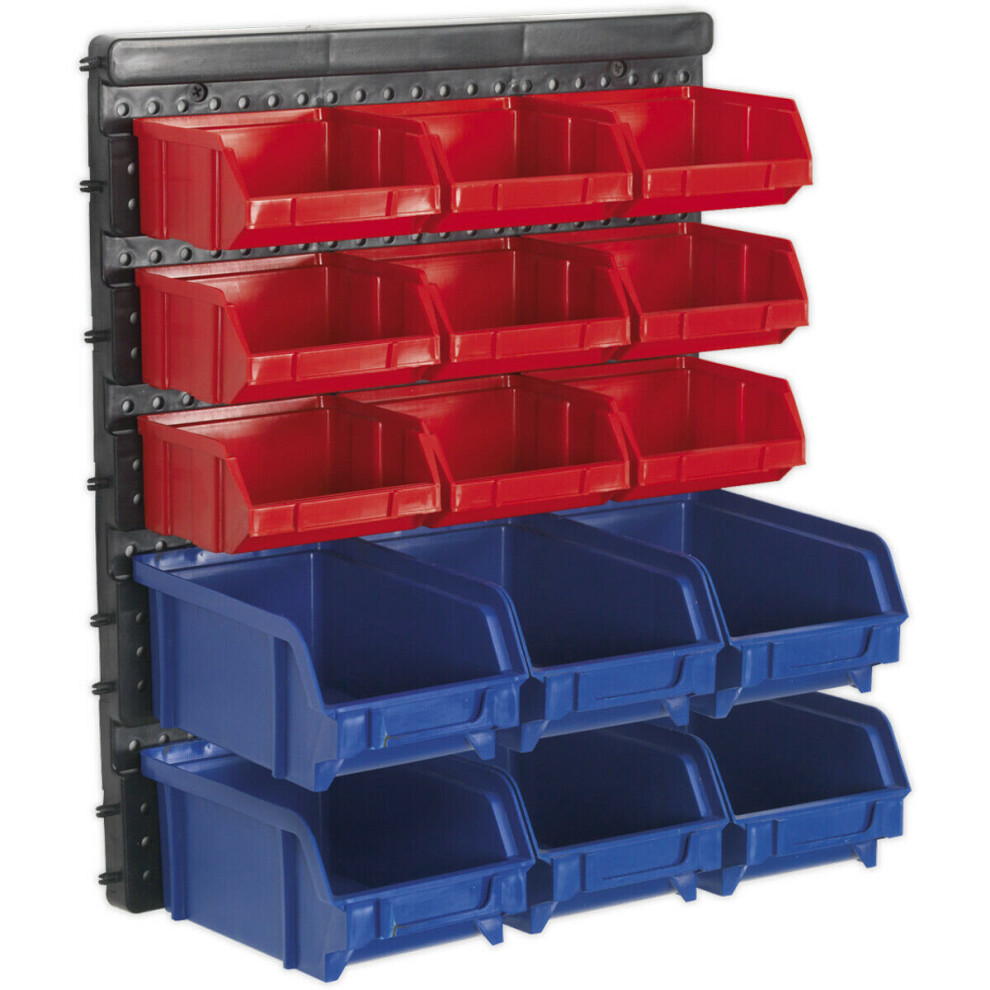 15 Tray / Bin Wall Mounted Parts Storage Rack - Garage & Warehouse Picking Unit