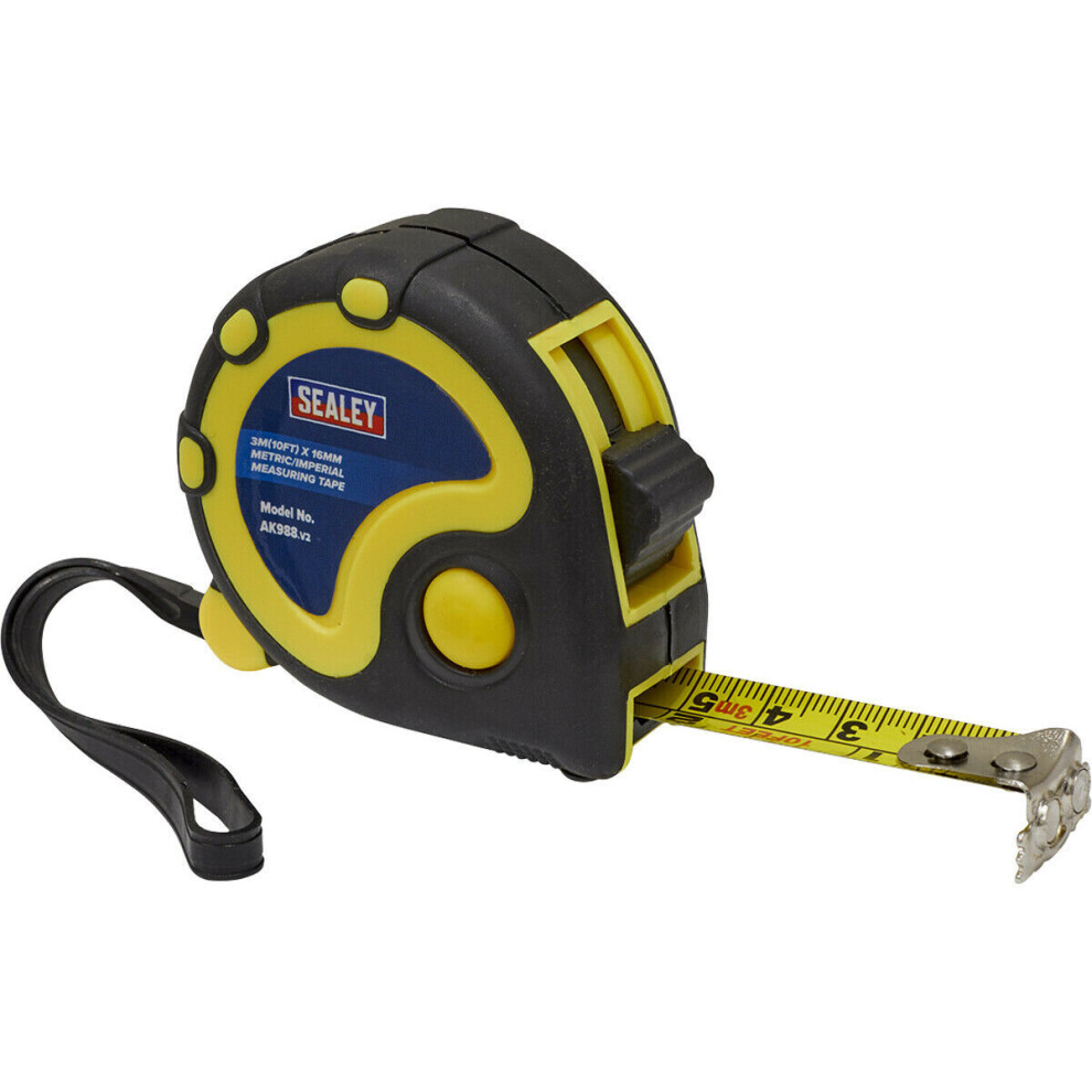 3m Rubber Tape Measure - Composite Case - Belt Clip - Slide-Button Lock