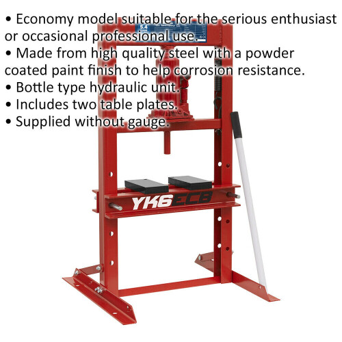 Loops 5.4 Tonne Hydraulic Bench Press - Bottle Type Hydraulic Unit - 2 x Table Plates 1