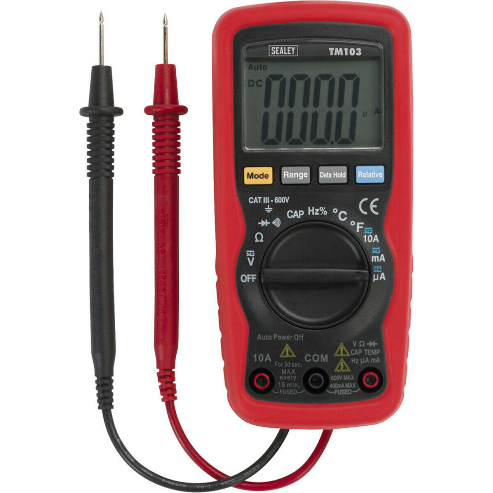 Loops 11 Function Auto-Ranging Digital Multimeter - Lcd Display - Battery Powered