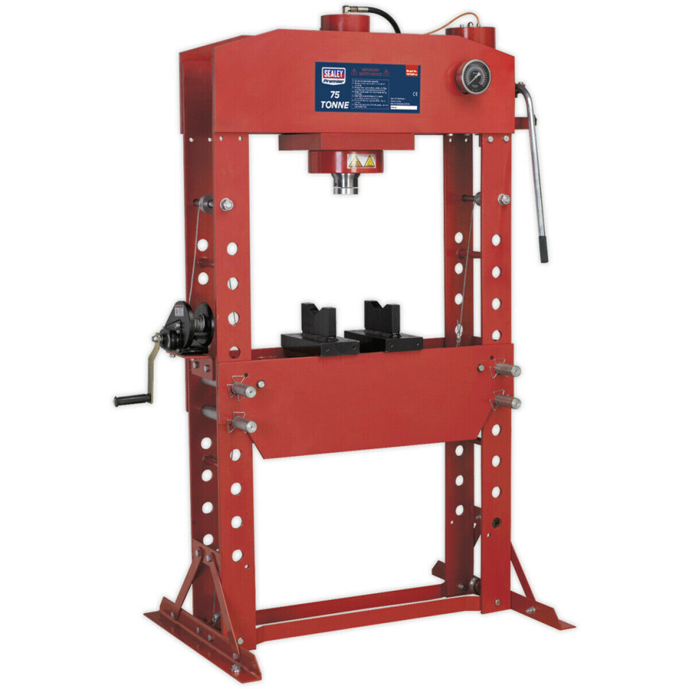 75 Tonne Floor Type Air Hydraulic Press - Sliding Ram Assembly - 2 Speed