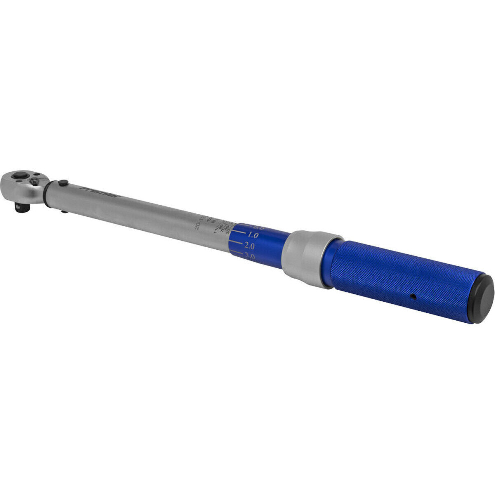 Loops Micrometer Style Torque Wrench - 3/8" Sq Drive - Calibrated - 20 To 120 Nm Range