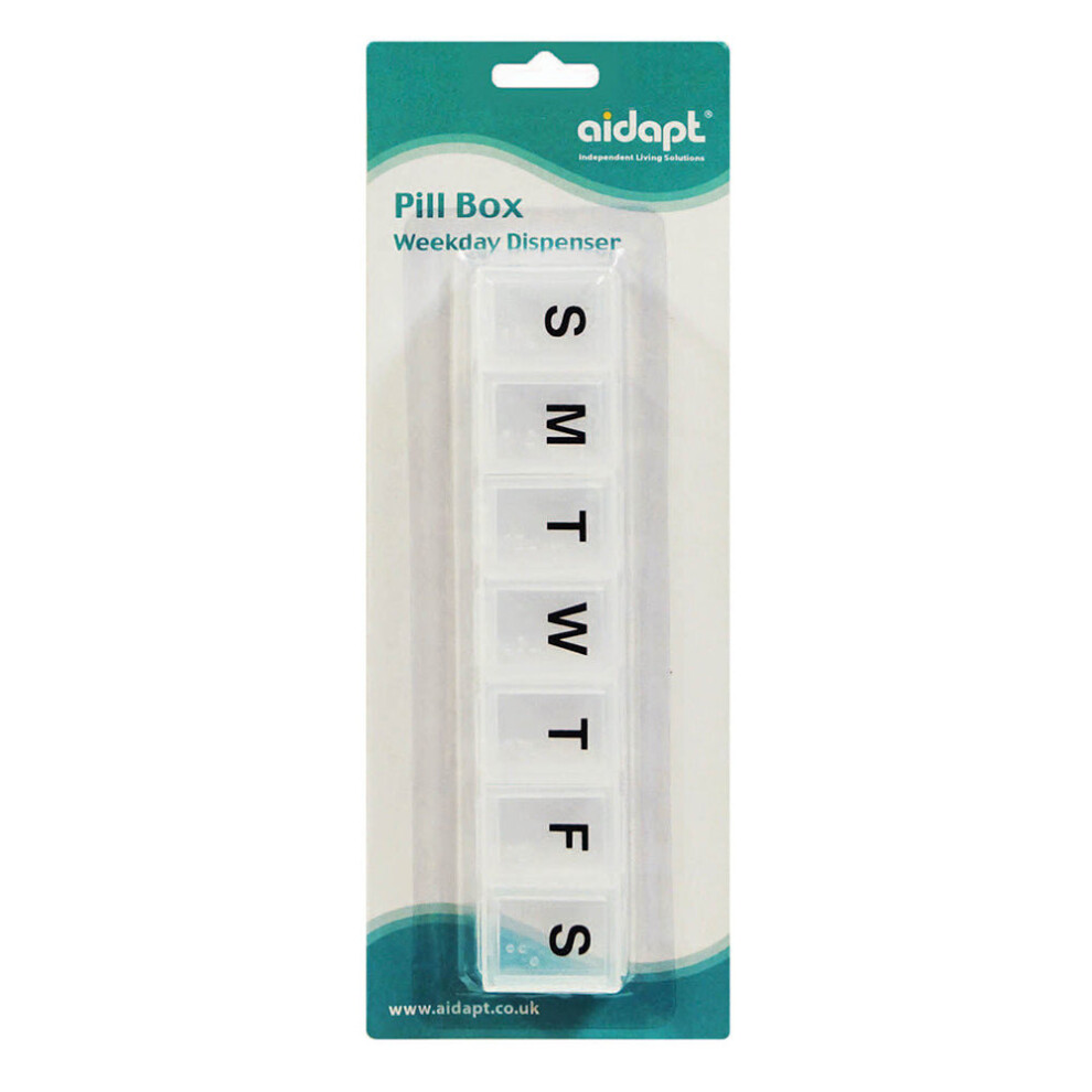 Loops Ve00531 Small 7-Compartment Weekly Pill Dispenser Â Flip-Top Lids, Braille Lettering