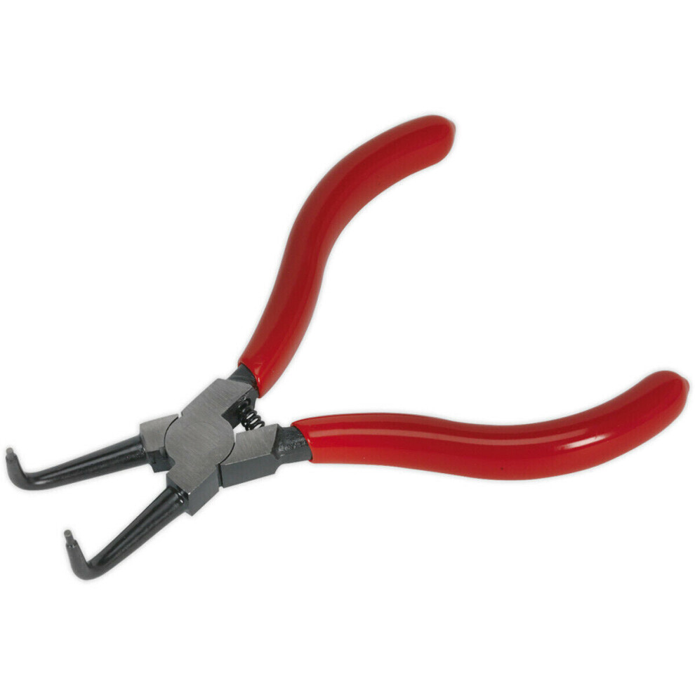 140Mm Bent Nose Internal Circlip Pliers - Spring Loaded Jaws - Non-Slip Tips 5056524253403
