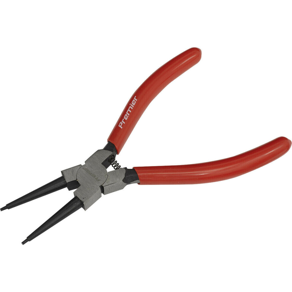Loops 140Mm Straight Nose Internal Circlip Pliers - Spring Loaded Jaws - Non-Slip Tips