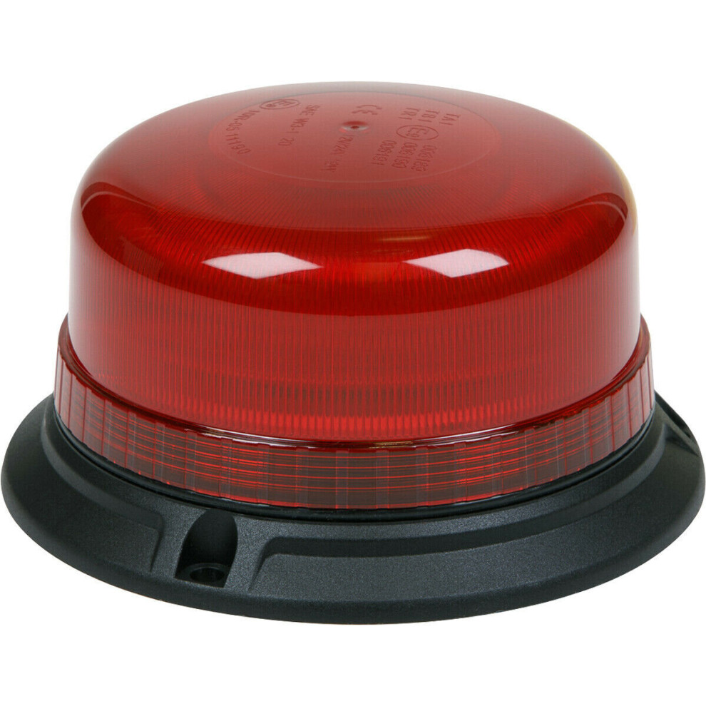 12V / 24V Led Rotating Hazard Beacon Light - 3X Bolt Roof Fixing Points Red 5056581946867