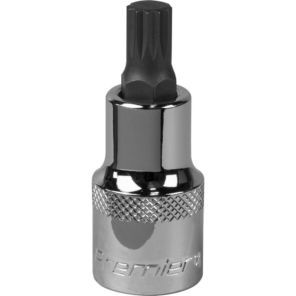 Loops M9 Forged Spline Socket Bit - 1/2" Square Drive - Chrome Vanadium Wrench Socket Size 1