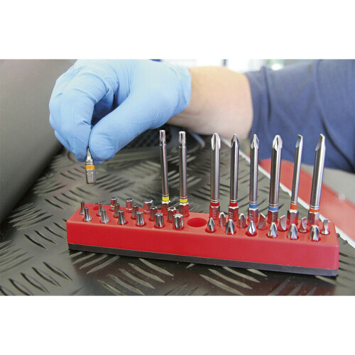 Loops 36 Capacity Magnetic Bit Holder - Screwdriver HEX Drill Bit Organizer Block 2