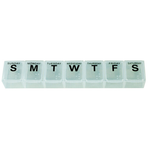 Loops Large 7 Compartment Weekly Pill Dispenser - Flip Top Lids - Braille Lettering 2