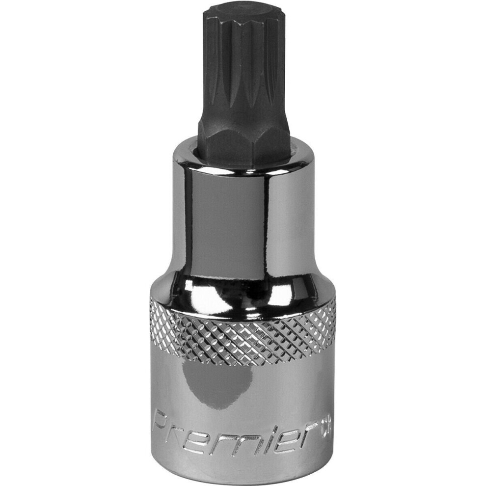 Loops M10 Forged Spline Socket Bit - 1/2" Square Drive - Chrome Vanadium Wrench Socket