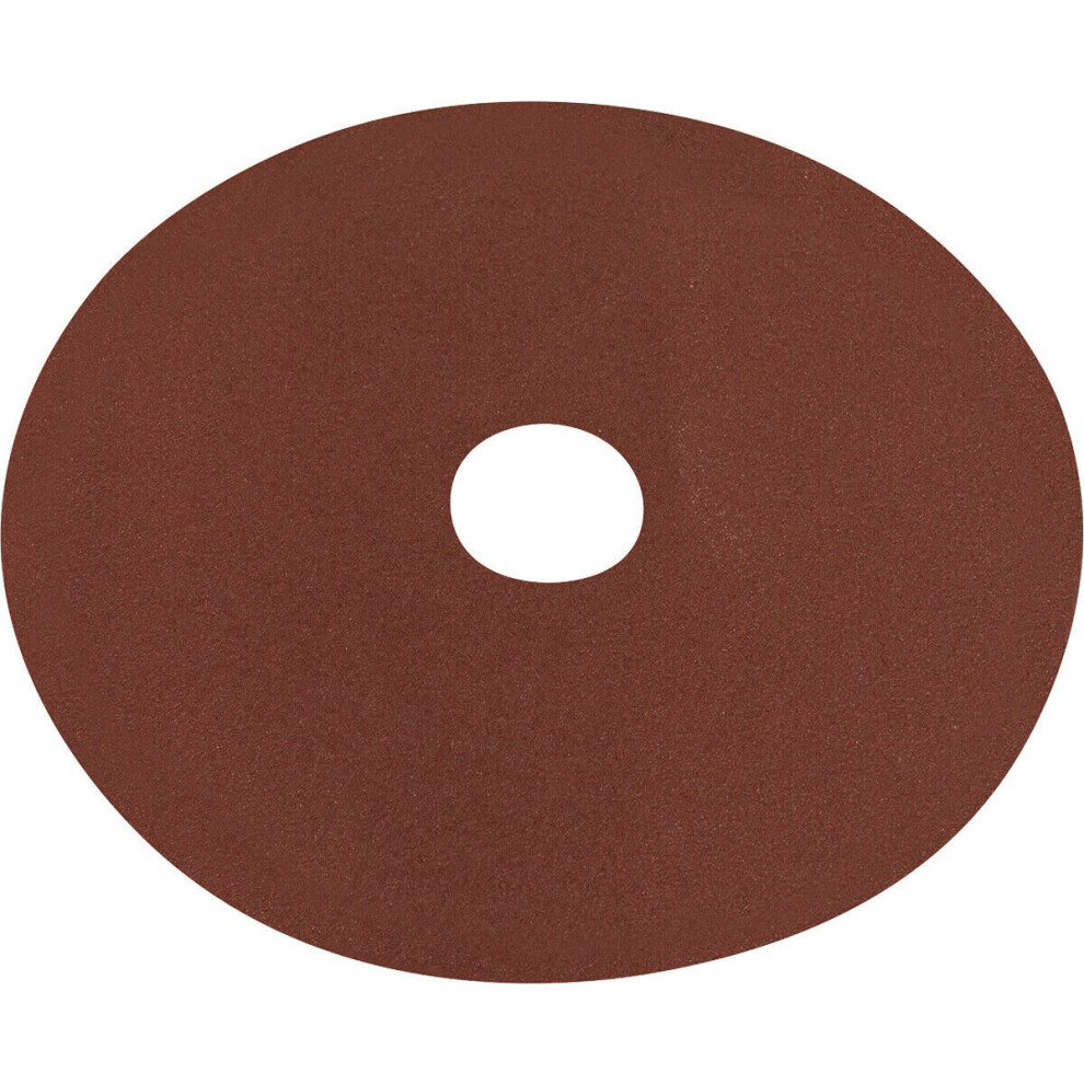 25 PACK 125mm Fibre Backed Sanding Discs - 80 Grit Aluminium Oxide Round Sheet