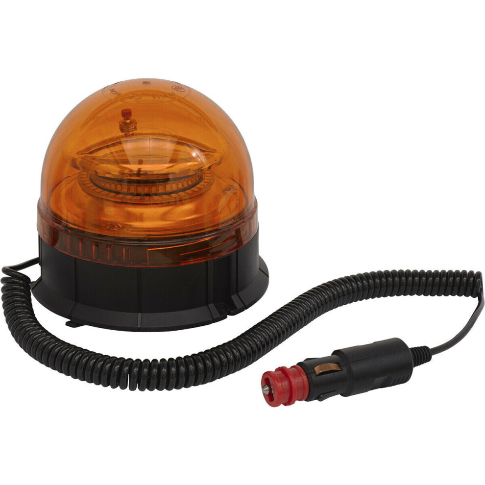 12V / 24V Rotating Led Beacon & Magnetic Base Mount - Warning Lamp Amber/Light 5056581946874