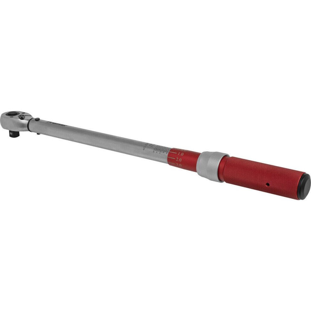 Micrometer Style Torque Wrench - 1/2" Sq Drive - Calibrated - 40 To 220 Nm Range 5056581929594