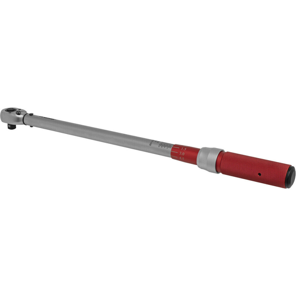 Micrometer Style Torque Wrench - 1/2" Sq Drive - Calibrated - 60 To 330 Nm Range 5056581929600