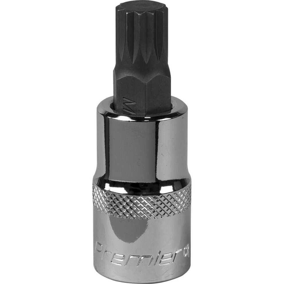 Loops M12 Forged Spline Socket Bit - 1/2" Square Drive - Chrome Vanadium Wrench Socket