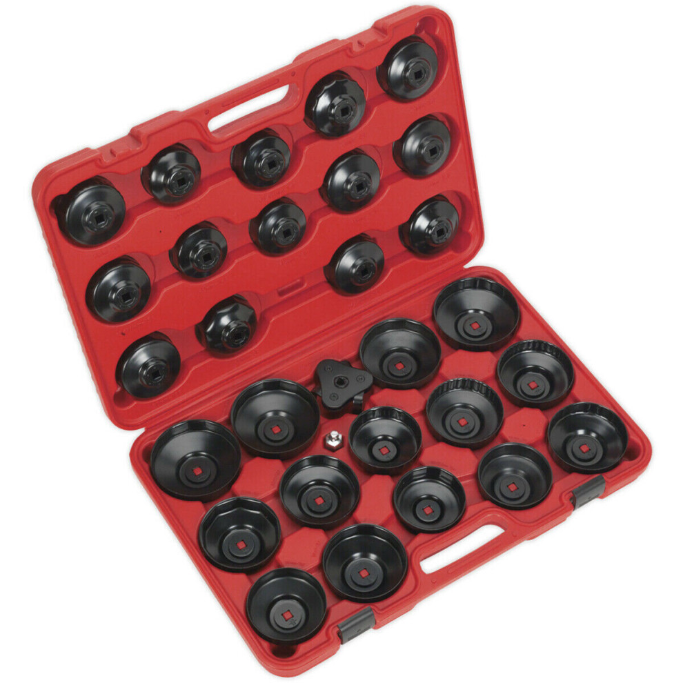 30 Piece Oil Filter Cap Wrench Set - 3/8" & 1/2" Sq Drive - Rust Protection