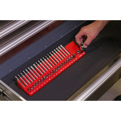 Loops 42 Capacity Magnetic Bit Holder - Screwdriver HEX Drill Bit Organizer Block 2