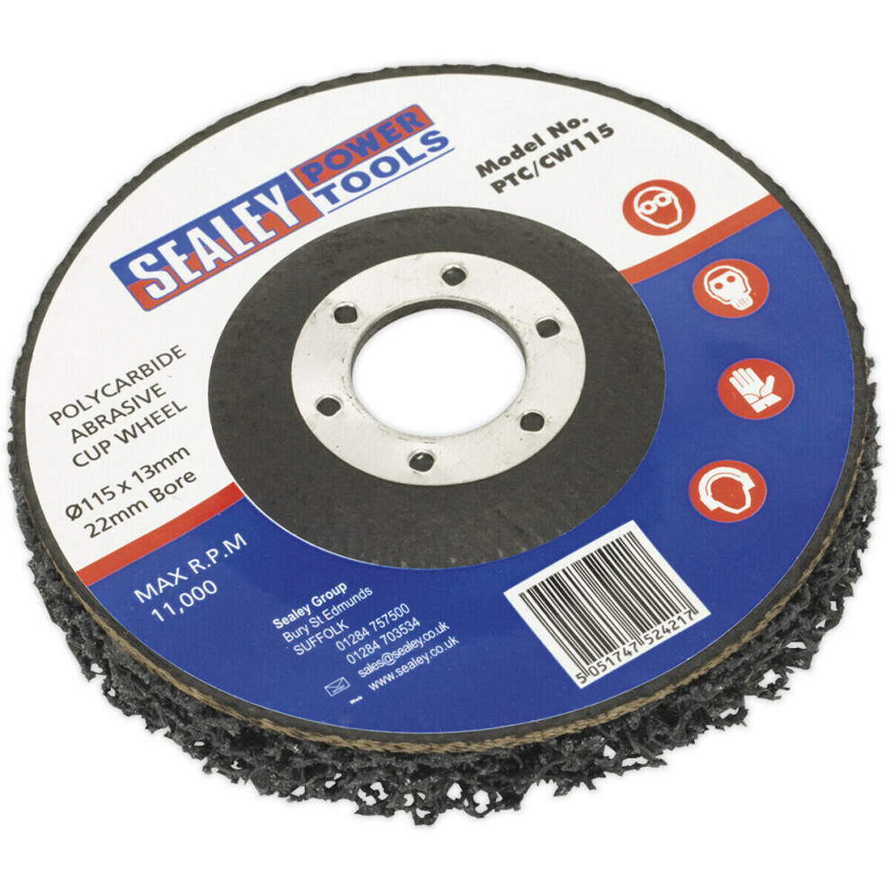 Loops Polycarbide Abrasive Cup Wheel - 115Mm X 13Mm - 22Mm Bore - Paint & Rust Removal