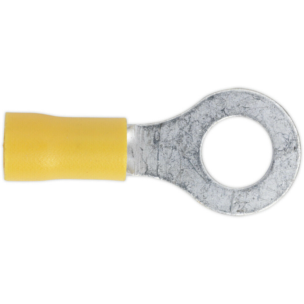 Loops Yellow 100 Pack Easy-Entry Ring Terminal - 8.4Mm Dia - 12 To 10 Awg Cable