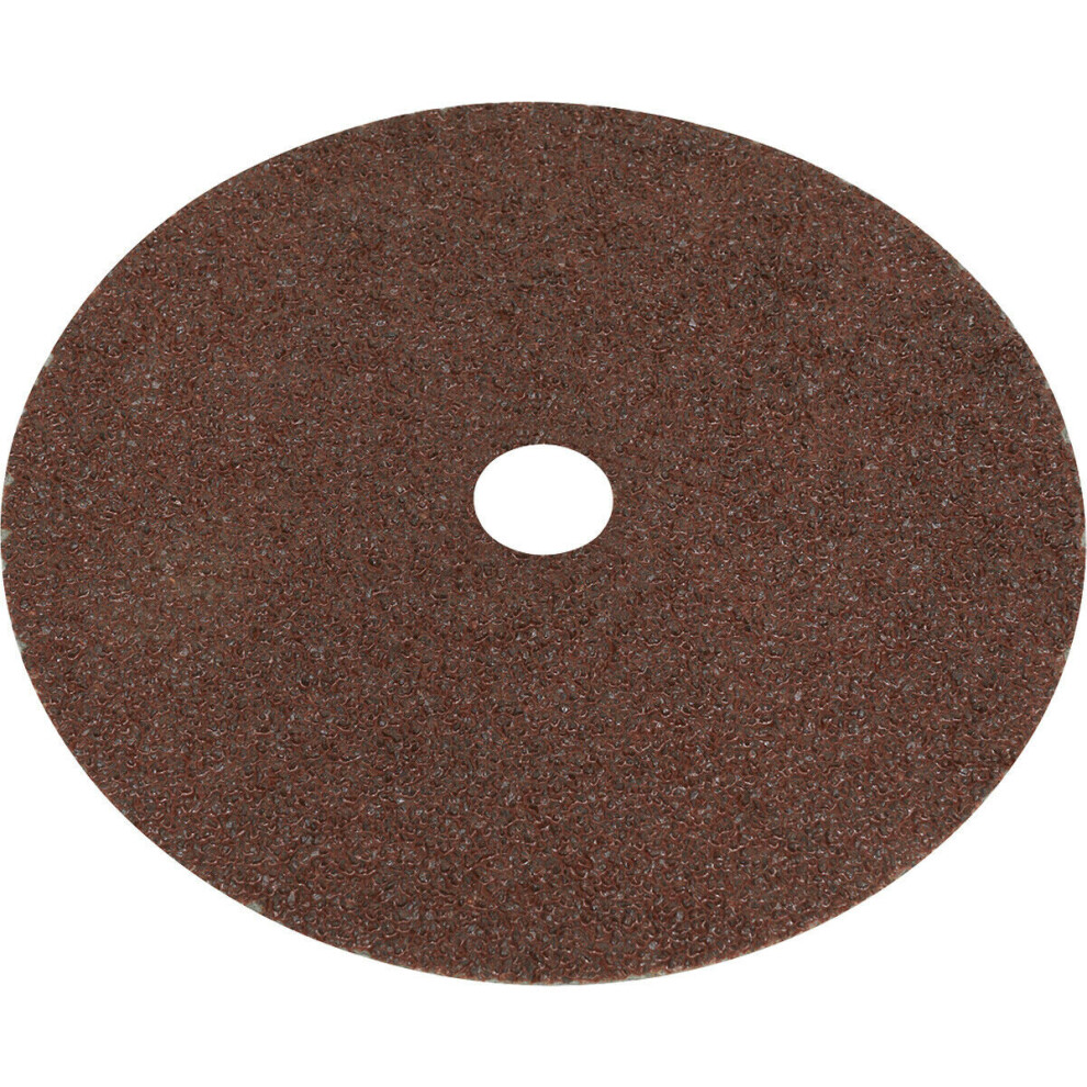 25 Pack 175Mm Fibre Backed Sanding Discs - 24 Grit Aluminium Oxide Round Sheet