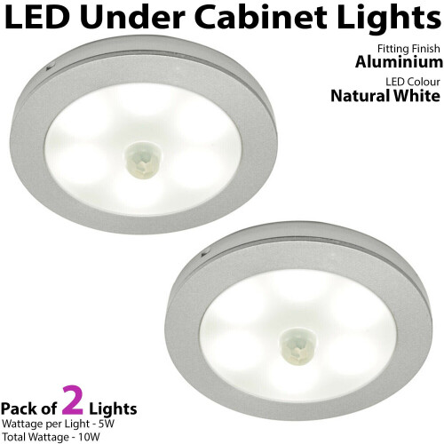 Loops Auto On/Off LED Kit 2 In Under Cabinet Kitchen Light PIR Motion Sensor Detector 1