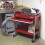 Loops Heavy Duty 2 Level Workshop Trolley - Lockable Drawer - 80kg Per Shelf - Red 3