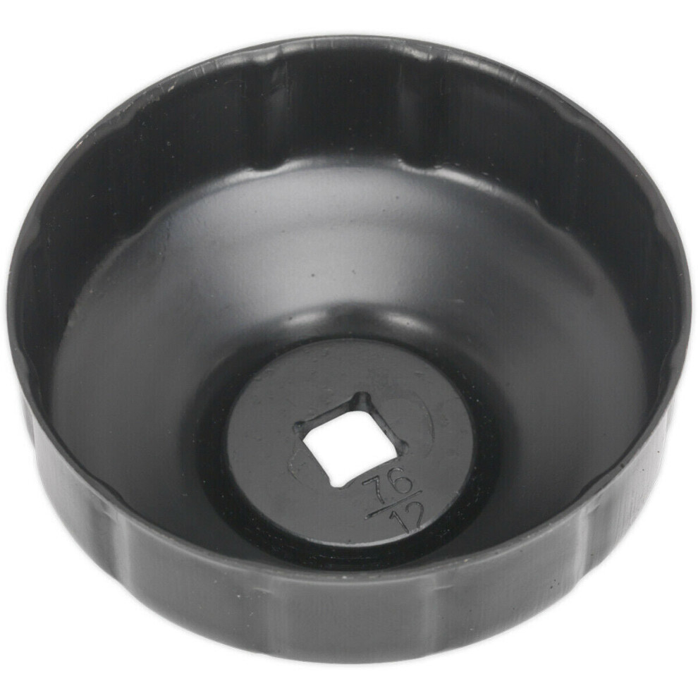 76mm Oil Filter Cap Wrench - 12 Flutes - 3/8" Sq Drive - Low Profile Design