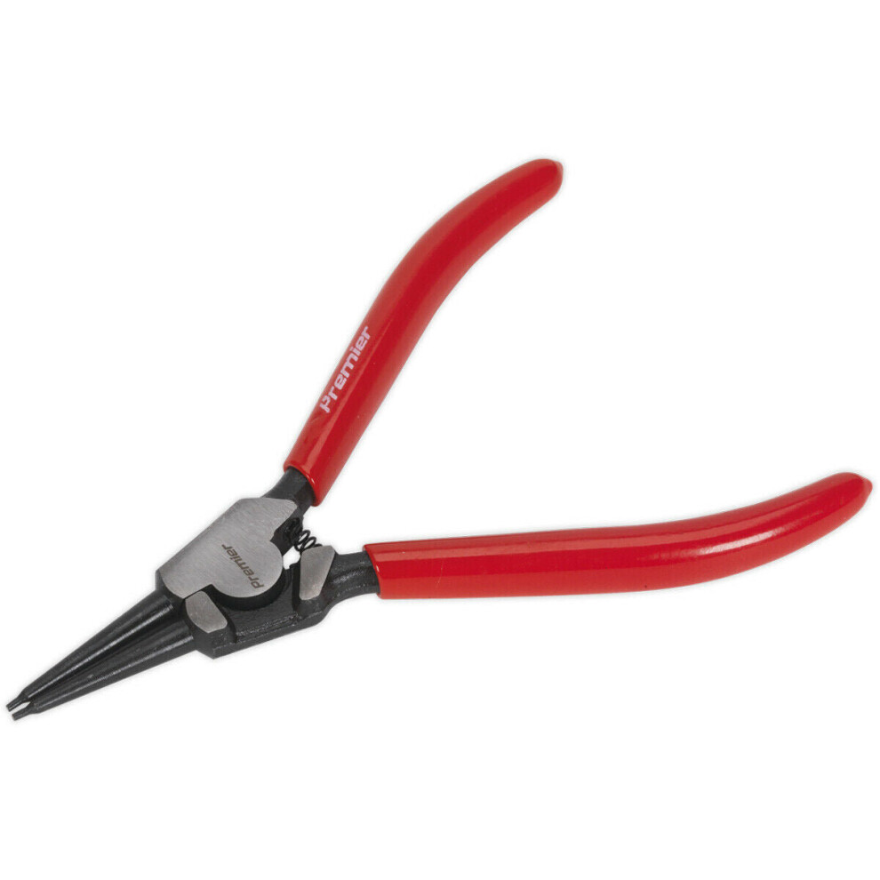 Loops 180Mm Straight Nose External Circlip Pliers - Spring Loaded Jaws - Non-Slip Tips