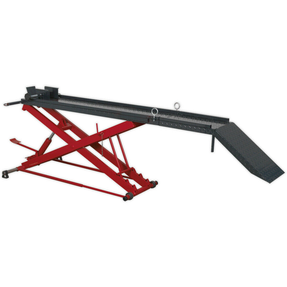 Heavy Duty Hydraulic Motorcycle Lift - 450kg Capacity - Front Wheel Clamp