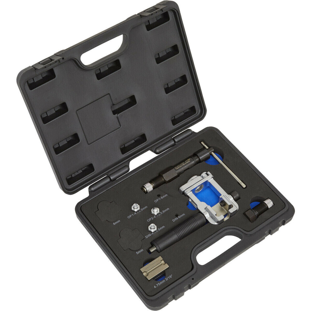 On Vehicle Hydraulic Brake Pipe Flaring Tool Kit - 3/16" Sae & 4.75Mm Din Flares 5056524293775