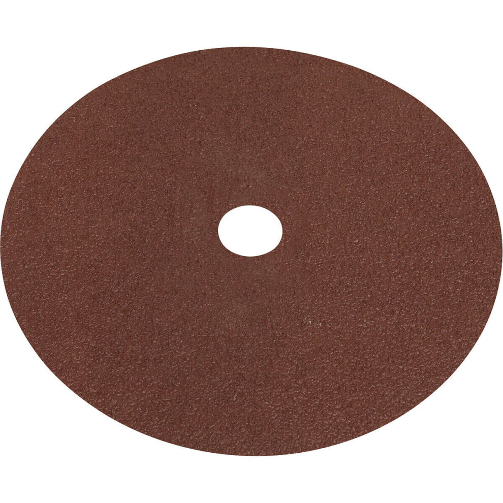25 Pack 175Mm Fibre Backed Sanding Discs - 40 Grit Aluminium Oxide Round Sheet 5056581950291
