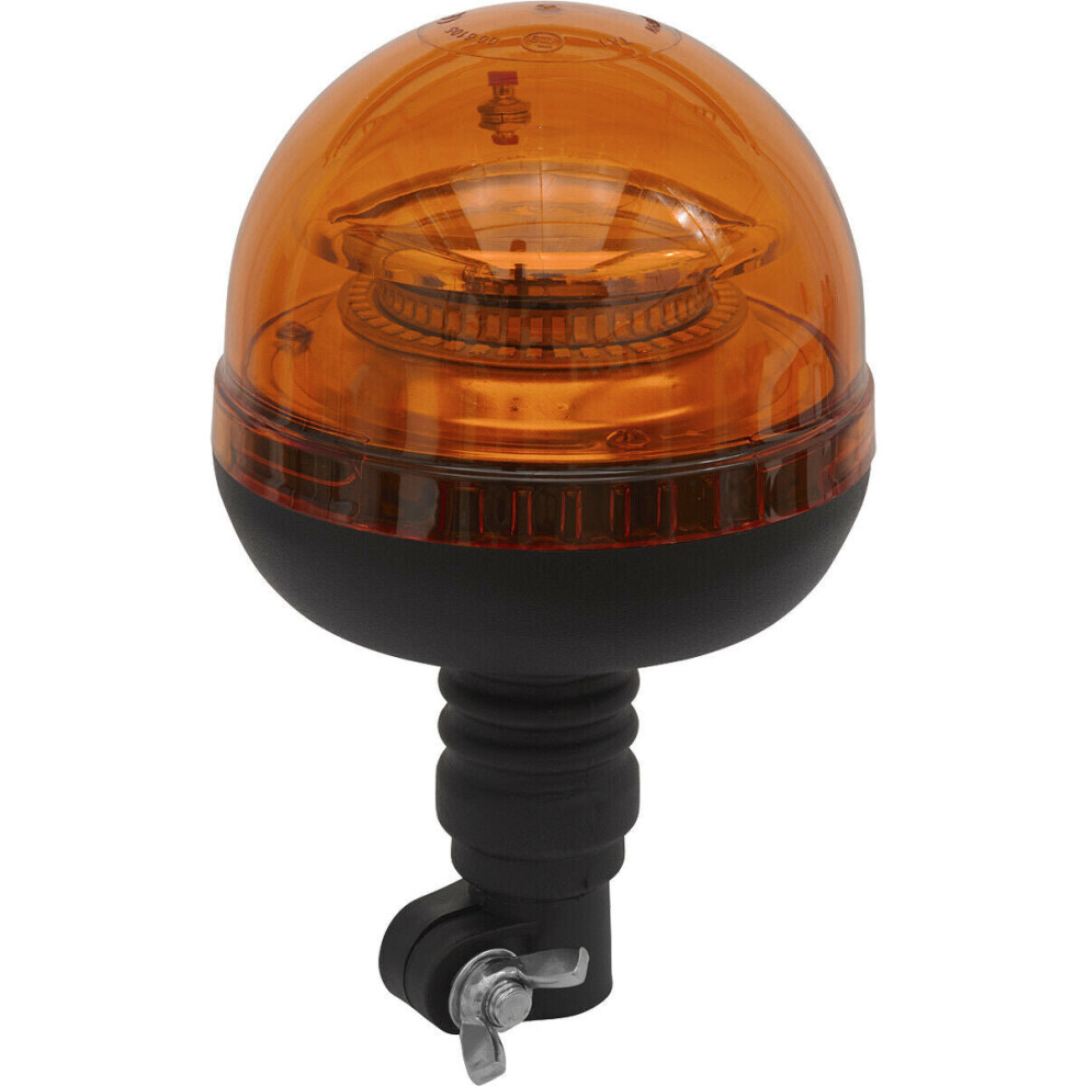 Loops 12V / 24V Led Rotating Amber Beacon Light & Spigot Base Mount - Warning Lamp