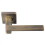 Loops 4x PAIR Flat Squared Bar Handle on Square Rose Concealed Fix Antique Brass 4