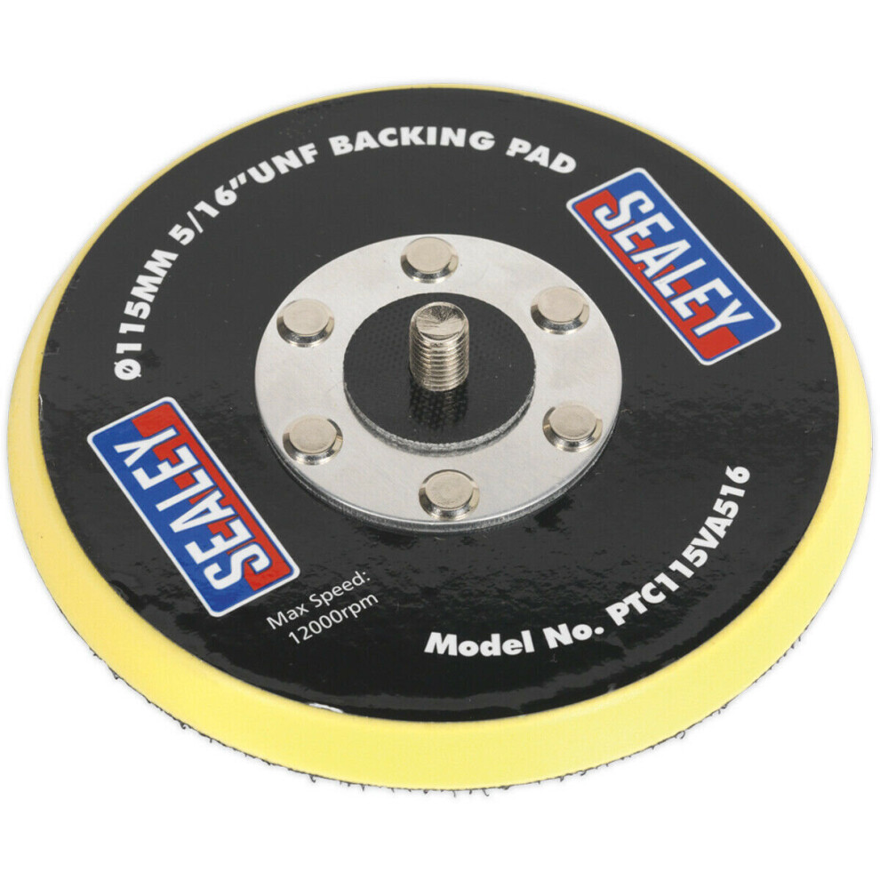 Loops 115Mm Hook And Loop Backing Pad - 5/16 Inch Unf Thread - Buffing And Polishing