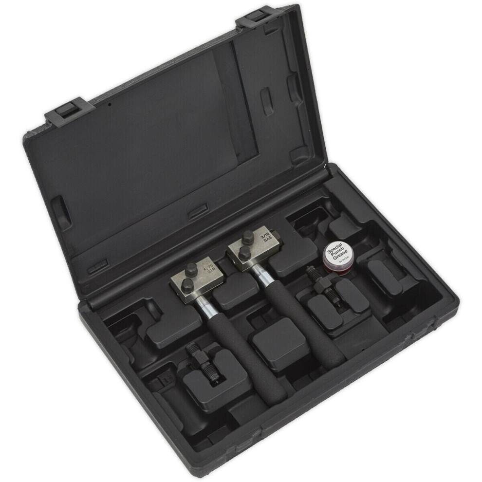 On Vehicle Micro Brake Pipe Flaring Tool Kit - 3/16" Sae & 4.75Mm Din Flares 5056524293782