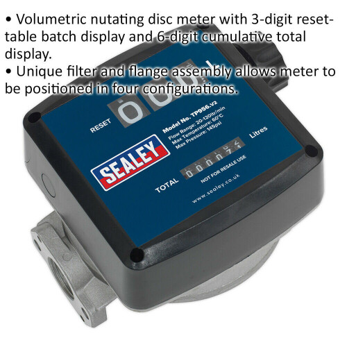 Loops 3 Digit Diesel & Fluid Flow Meter - 20L to 120L Per Minute - Nutating Disc Meter 1