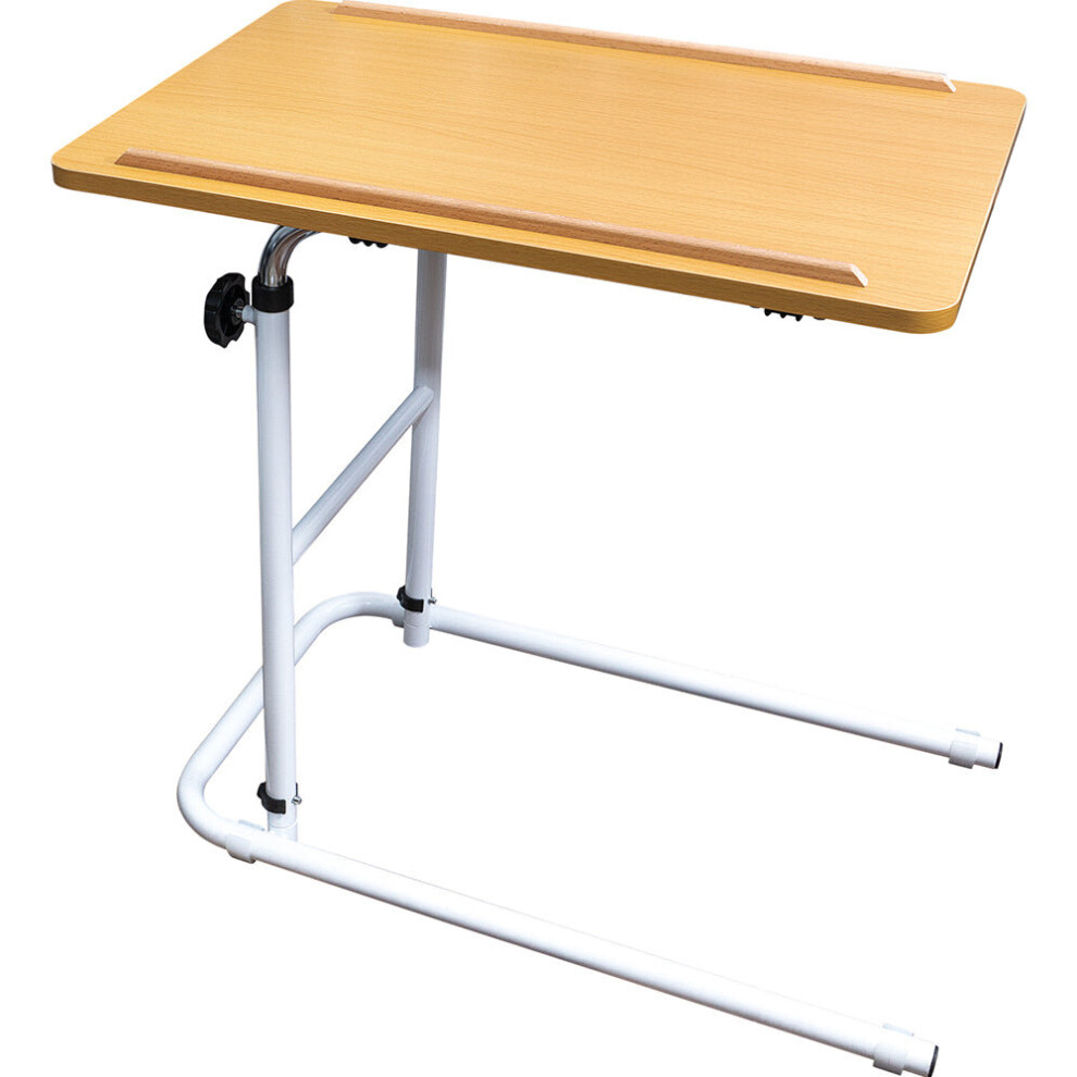 Beech Overbed Table - Height and Angle Adjustable - 600 x 400mm Surface Area