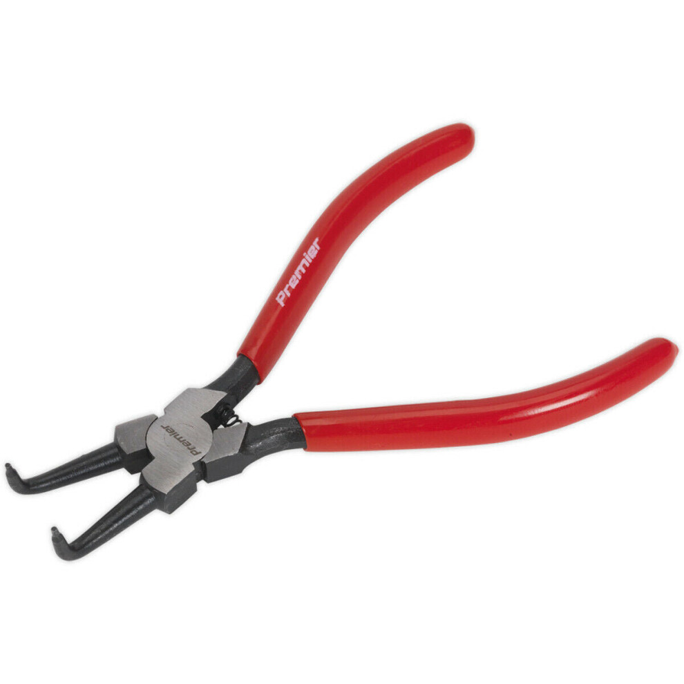 Loops 180Mm Bent Nose Internal Circlip Pliers - Spring Loaded Jaws - Non-Slip Tips