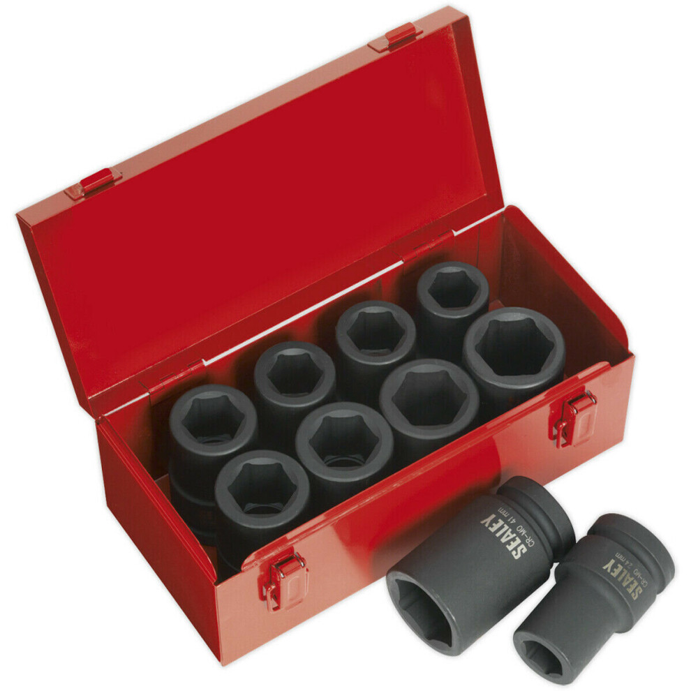 Loops 10 Piece Premium Impact Socket Set - 1" Sq Drive - Deep Sockets - High Torque